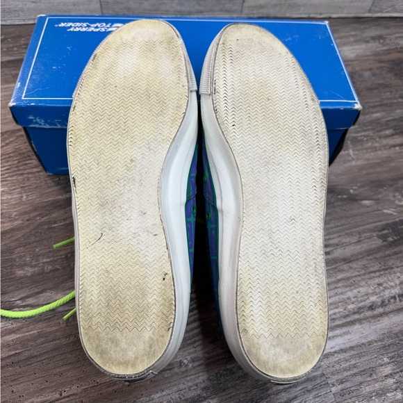 Vintage 90s Sperry Top-Sider Active CVO Print Sneakers Neon Purple Green Size 8 - Picture 10 of 11